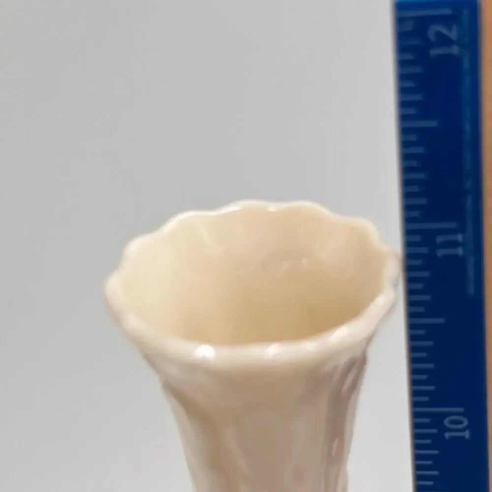 Lenox Ivory Bud Vase Embossed Floral Porcelain Mini Vase Made in USA